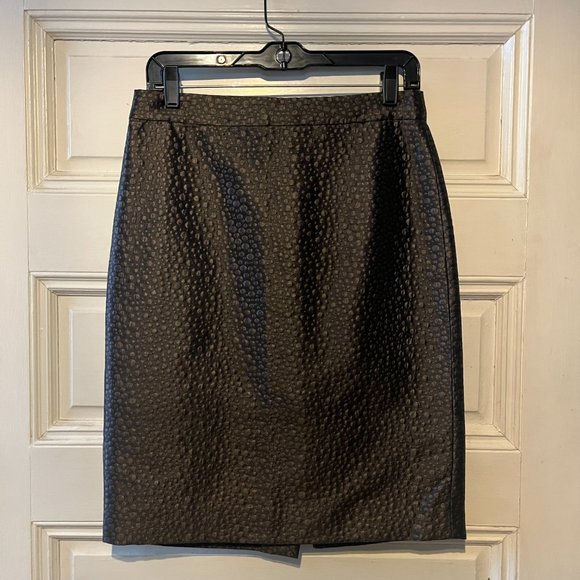 J Crew Cocoa Brown Jacquard Skirt Size 4 - Picture 3 of 5